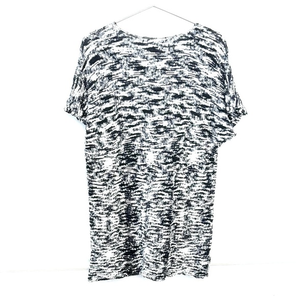 LAFAYETTE 148 New York Open Knit Top, black and white cap sleeve - Picture 9 of 9